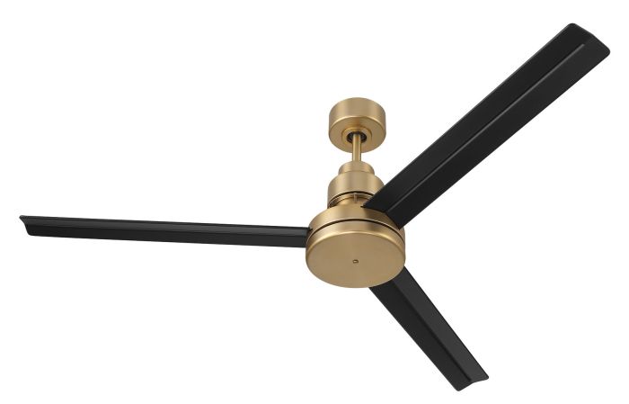 Antique Hardware 54" Mondo in Satin Brass w/ Flat Black Blades Ceiling Fan