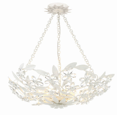 ##Antique Hardware## Marselle 6 Light Matte White Chandelier