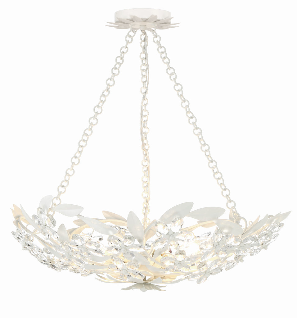 ##Antique Hardware## Marselle 6 Light Matte White Chandelier