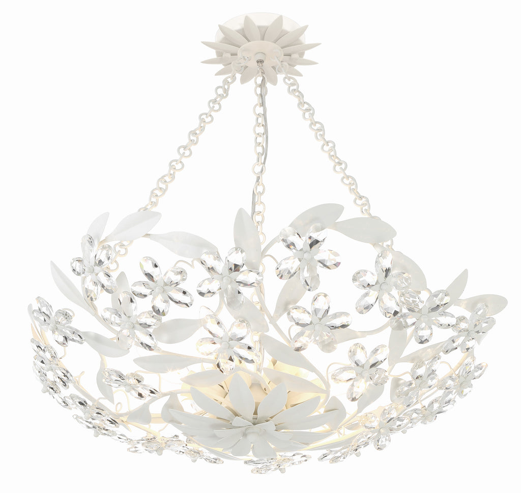 ##Antique Hardware## Marselle 6 Light Matte White Chandelier