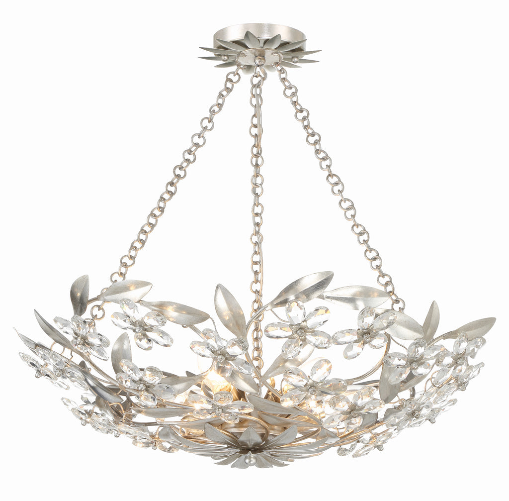 ##Antique Hardware## Marselle 6 Light Antique Silver Chandelier