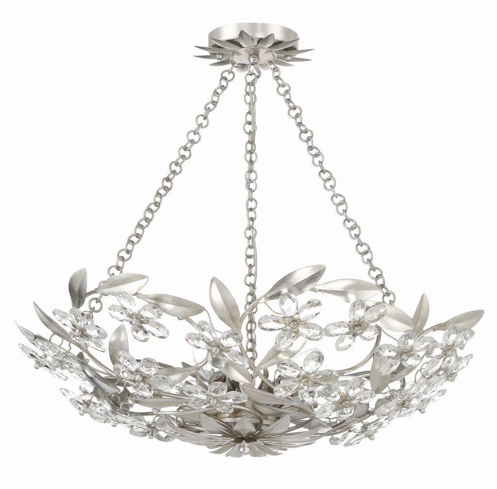 ##Antique Hardware## Marselle 6 Light Antique Silver Chandelier