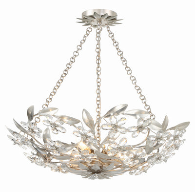 ##Antique Hardware## Marselle 6 Light Antique Silver Semi Flush Mount