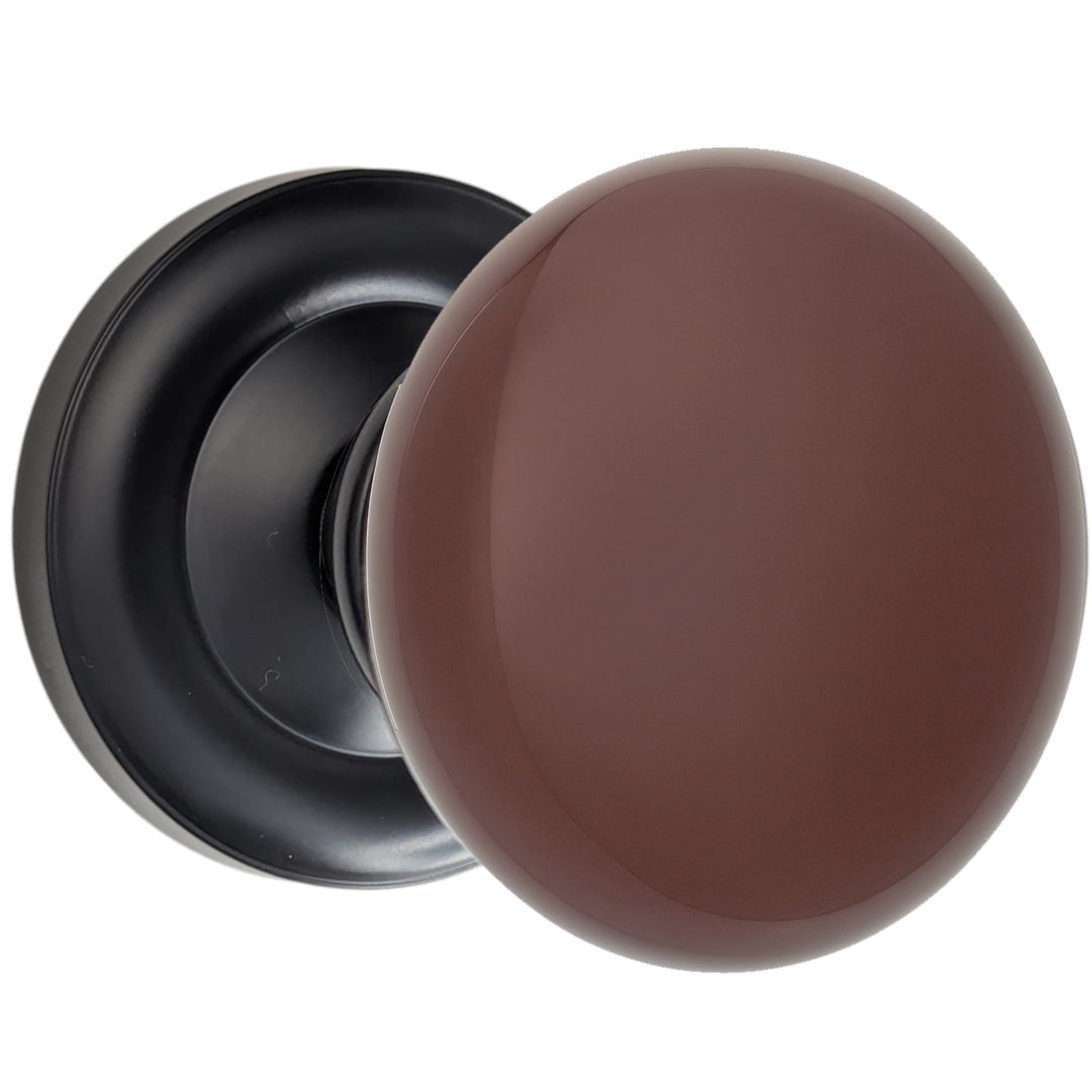 Magnifique™ Classic Door Set with Brown Porcelain Knobs (Several Finishes Available)