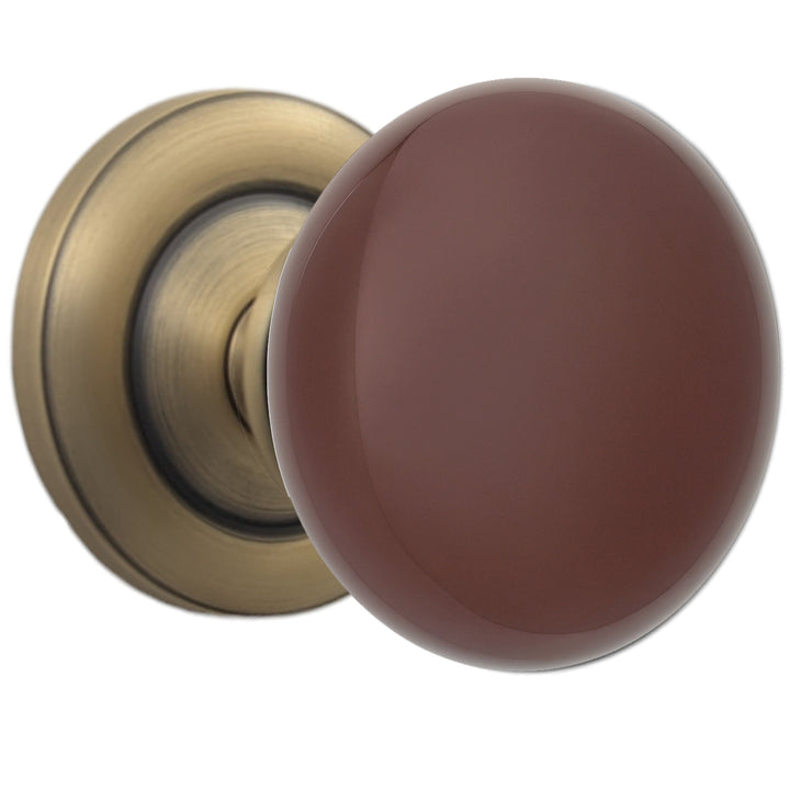 Magnifique™ Classic Door Set with Brown Porcelain Knobs (Several Finishes Available)