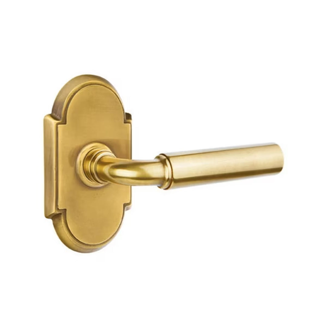 Emtek Solid Brass Manning Lever With #8 Arched Rosette (Several Finishes Available)