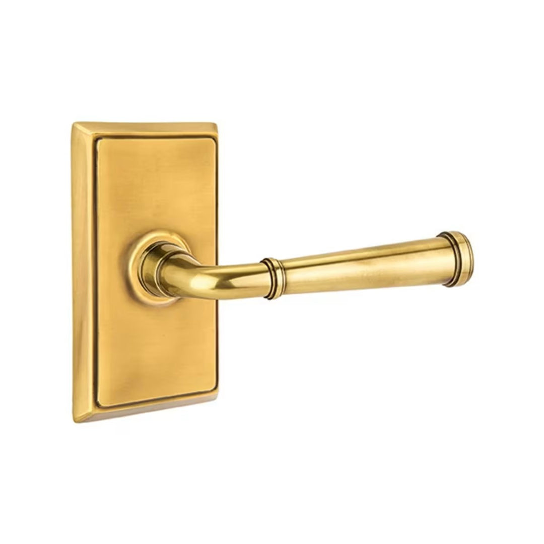 Emtek Solid Brass Merrimack Lever With Rectangular Rosette (Several Finishes Available)