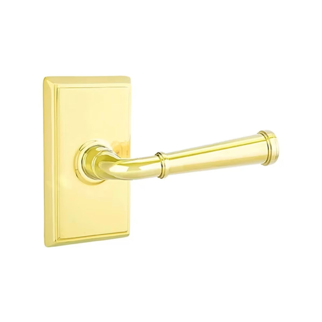 Emtek Solid Brass Merrimack Lever With Rectangular Rosette (Several Finishes Available)