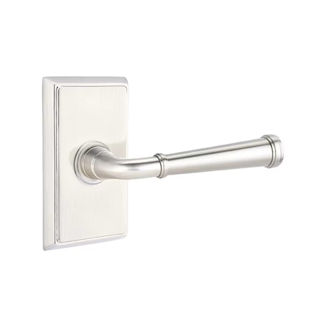 Emtek Solid Brass Merrimack Lever With Rectangular Rosette (Several Finishes Available)