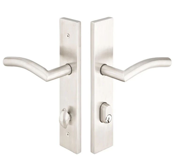 Modern Multi-Point Handleset with Dresden Lever (Brushed Stainless Ste ...