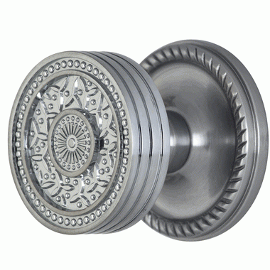 Antique Hardware Georgian Roped Rosette Door Set with Rice Pattern Door Knobs (Several Finishes Available) Doorknob