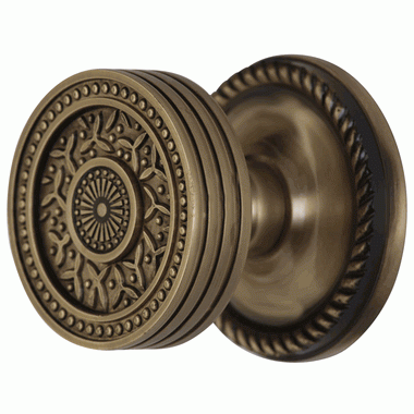 Antique Hardware Georgian Roped Rosette Door Set with Rice Pattern Door Knobs (Several Finishes Available) Doorknob