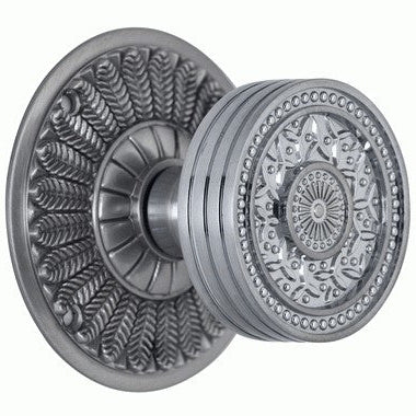Feather Rosette Door Set with Rice Pattern Door Knobs (Several Finishes Available)