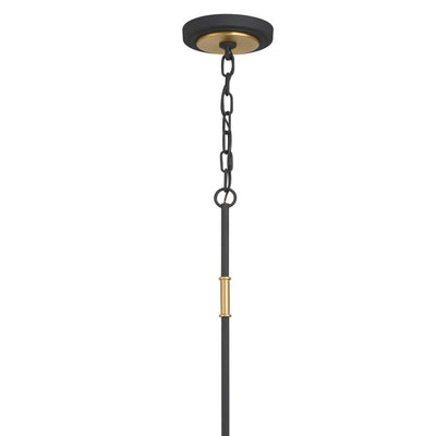 ##Antique Hardware## Niles 4 Light Black Forged + Modern Gold Chandelier