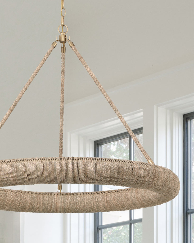 ##Antique Hardware## Oakley Integrated LED Soft Gold Chandelier