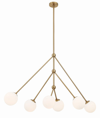 ##Antique Hardware## Omni 6 Light Aged Brass Chandelier