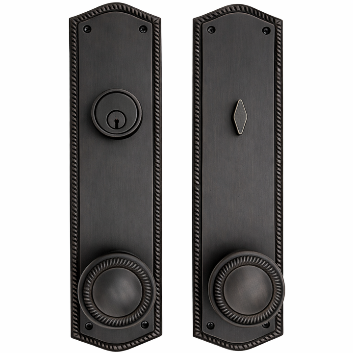 ##Antique Hardware## Georgian Oval Roped Style Single Door Entryway Set (Several Knob & Finish Options Available)