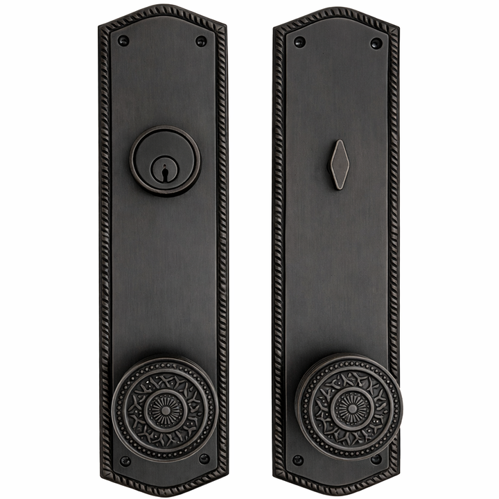 ##Antique Hardware## Georgian Oval Roped Style Single Door Entryway Set (Several Knob & Finish Options Available)