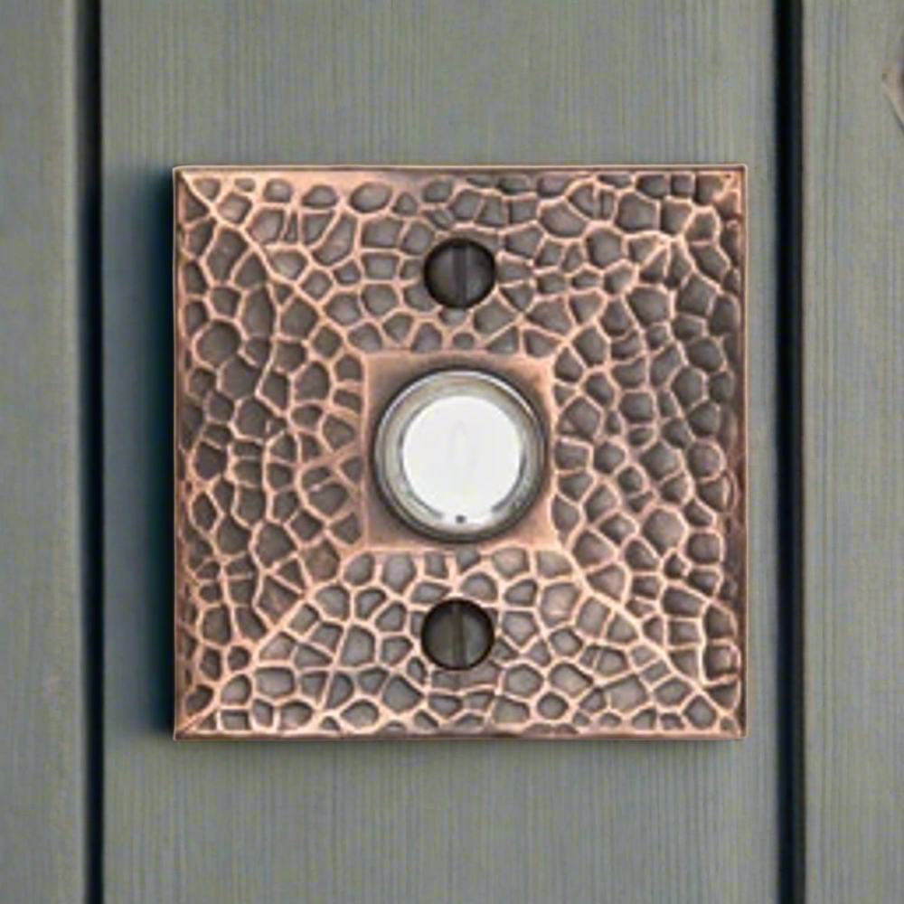 ##Antique Hardware## Emtek 2452 Doorbell Button with Hammered Rosette