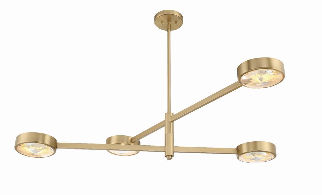 ##Antique Hardware## Orson 4 Light Modern Gold Chandelier