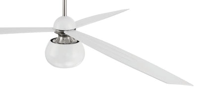 ##Antique Hardware## 60" Otto in White/Polished Nickel w/ White Blades