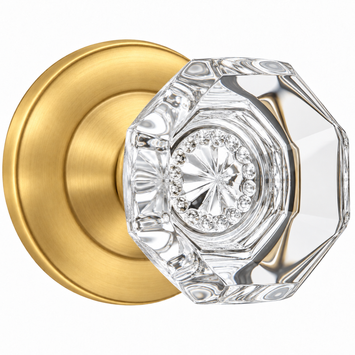 Magnifique® Classic Door Set with Crystal Octagon Knobs (Several Finishes Available)