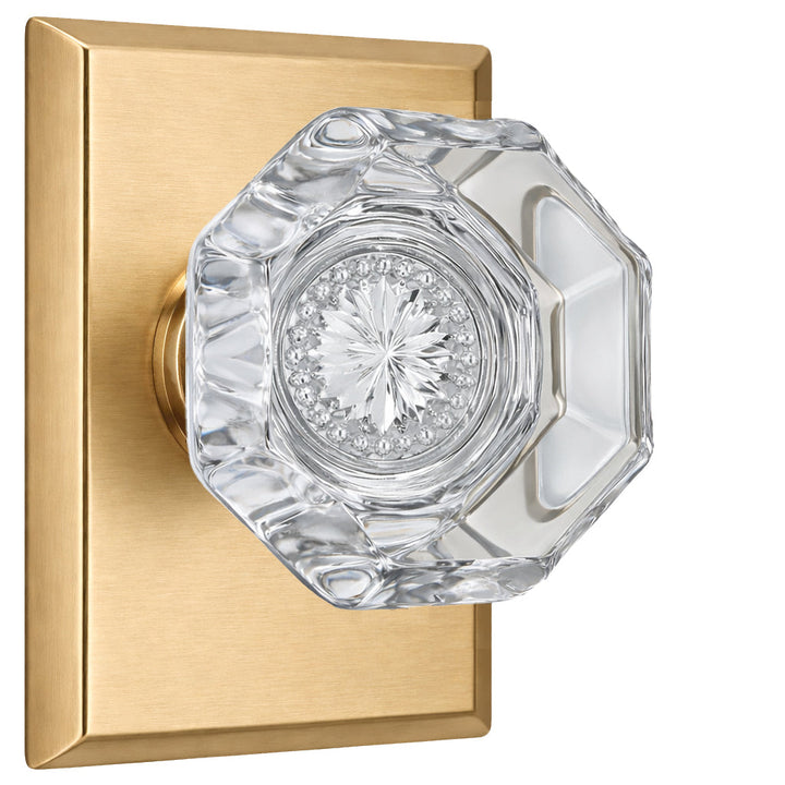 Magnifique® Rectangular Door Set with Crystal Octagon Knobs (Several Finishes Available)