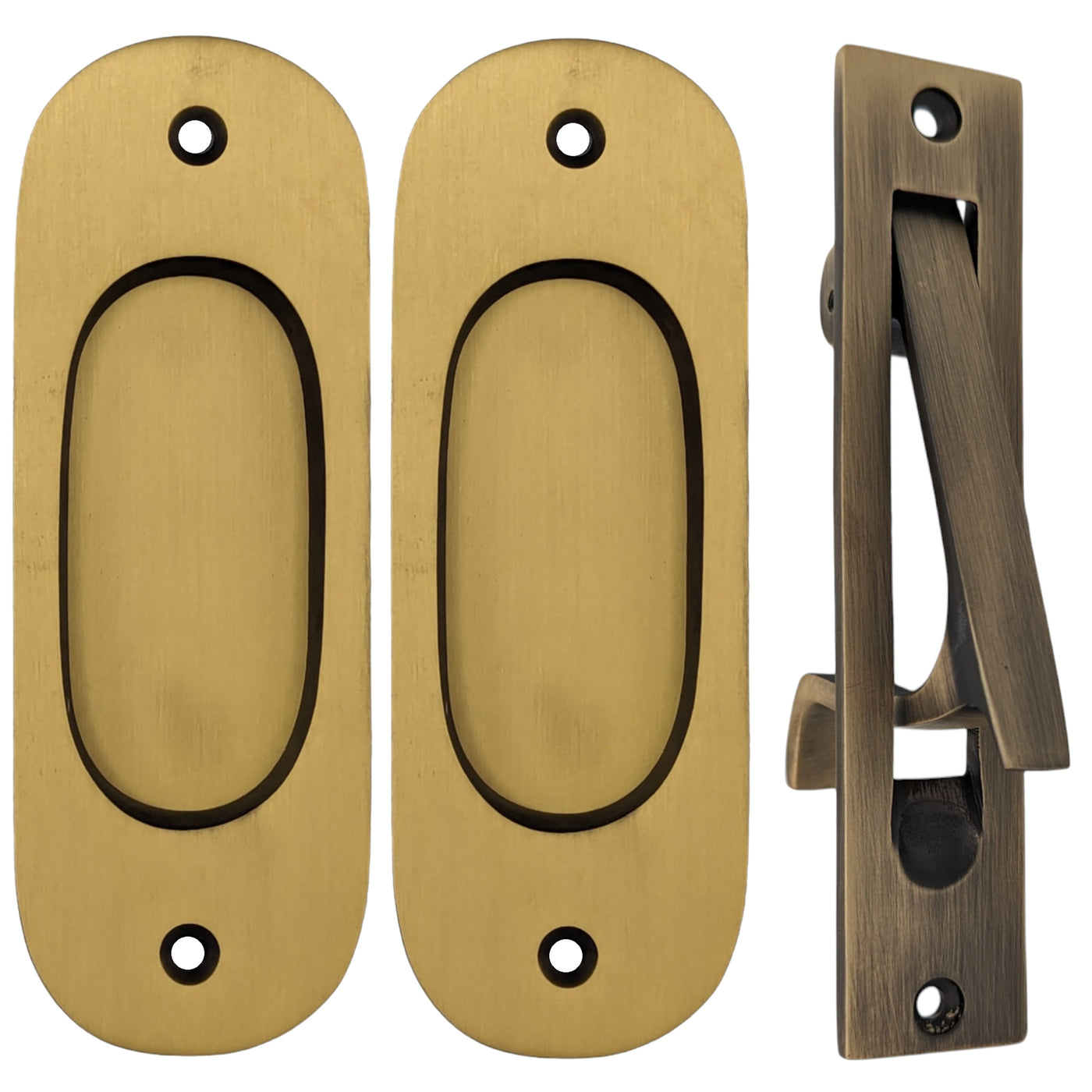 Traditional Oval Pocket Door Set (Several Finishes Available)