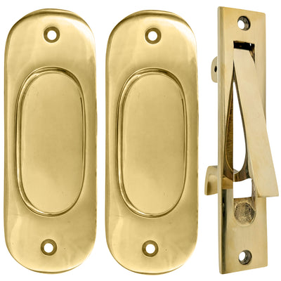 Traditional Oval Pocket Door Set (Several Finishes Available)