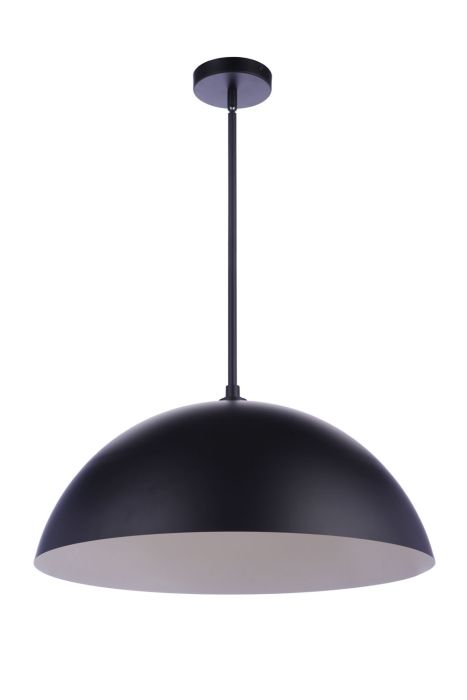 Antique Hardware 34.75” Diameter Sculptural Statement Dome Pendant in Flat Black Pendant