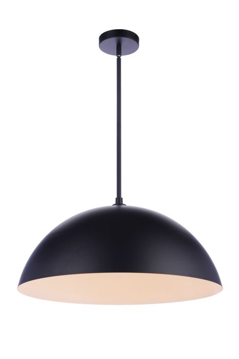 Antique Hardware 23.25” Diameter Sculptural Statement Dome Pendant in Flat Black Pendant