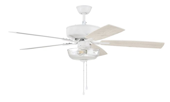 Antique Hardware 52" Pro Plus 101 in White w/ White/Washed Oak Blades Ceiling Fan