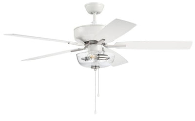 Antique Hardware 52" Pro Plus 101 in White/Polished Nickel w/ White/Washed Oak Blades Ceiling Fan