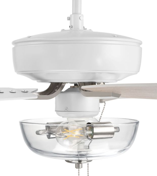 Antique Hardware 52" Pro Plus 101 in White/Polished Nickel w/ White/Washed Oak Blades Ceiling Fan