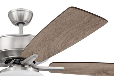 ##Antique Hardware## 52" Pro Plus 112 in Brushed Polished Nickel w/ Driftwood/Grey Walnut Blades