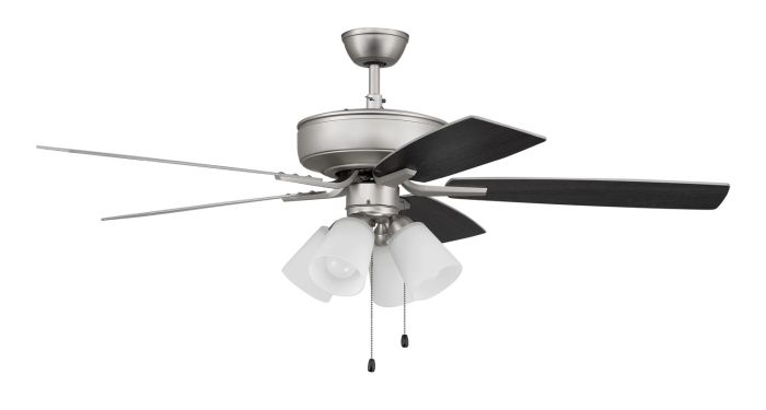 Antique Hardware 52" Pro Plus 114 in Brushed Nickel w/ Brushed Nickel/Greywood Blades Ceiling Fan