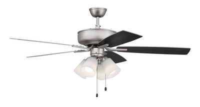 Antique Hardware 52" Pro Plus 114 in Brushed Nickel w/ Brushed Nickel/Greywood Blades Ceiling Fan