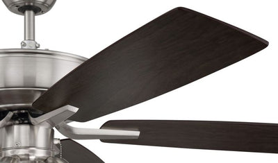 Antique Hardware 52" Pro Plus 114 in Brushed Polished Nickel w/ Driftwood/Grey Walnut Blades Ceiling Fan