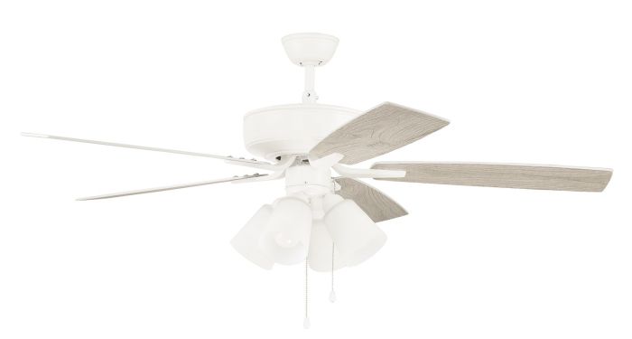 Antique Hardware 52" Pro Plus 114 in White w/ White/Washed Oak Blades Ceiling Fan