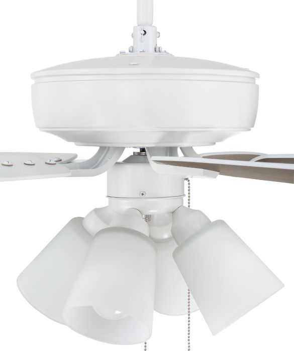 Antique Hardware 52" Pro Plus 114 in White w/ White/Washed Oak Blades Ceiling Fan