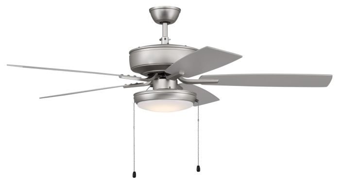 Antique Hardware 52" Pro Plus 119 in Brushed Nickel w/ Brushed Nickel/Greywood Blades Ceiling Fan