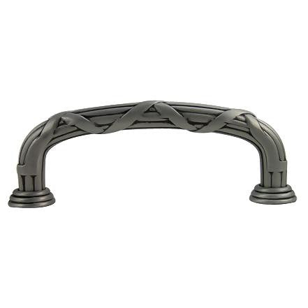 Antique Hardware 4 1/2 Inch Overall (3 3/4 Inch c-c) Ribbon Reed Style Pewter Pull CABINET PULL