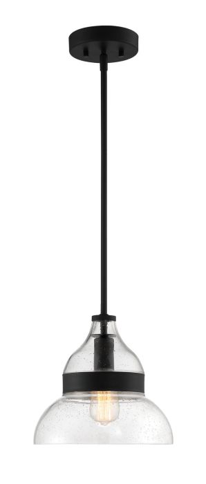 ##Antique Hardware## Smyth 1 Light Mini Pendant in Flat Black