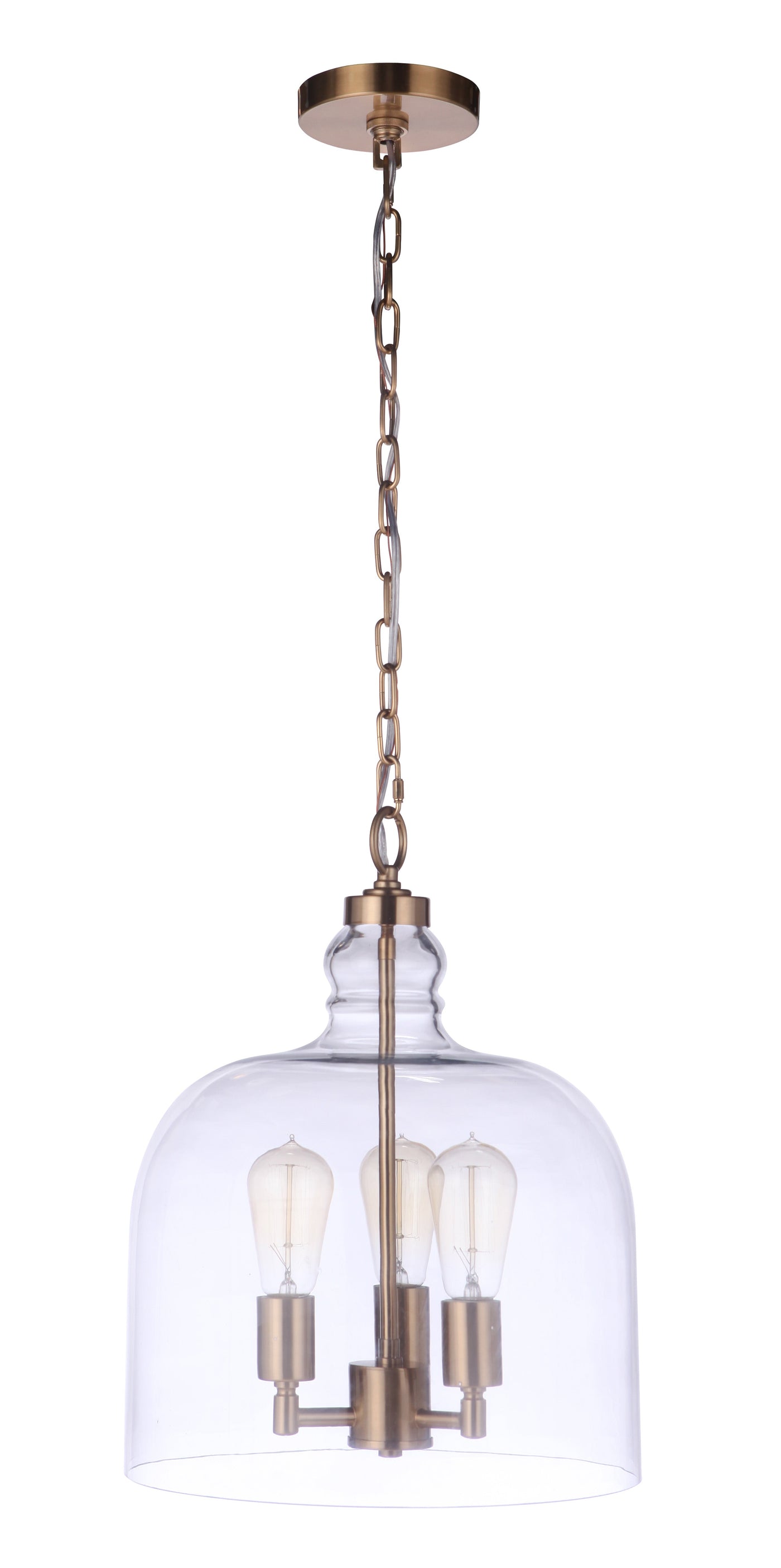 ##Antique Hardware## Jackson 3 Light Pendant, Satin Brass