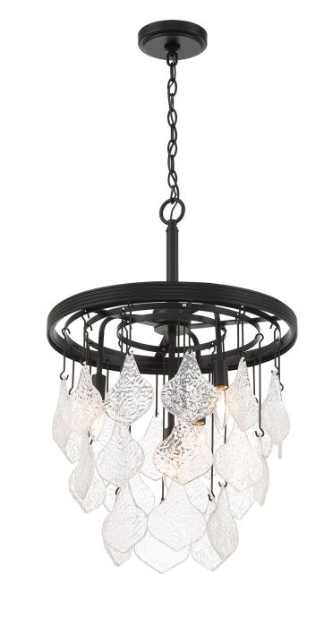 ##Antique Hardware## Vesi 4 Light Pendant in Flat Black