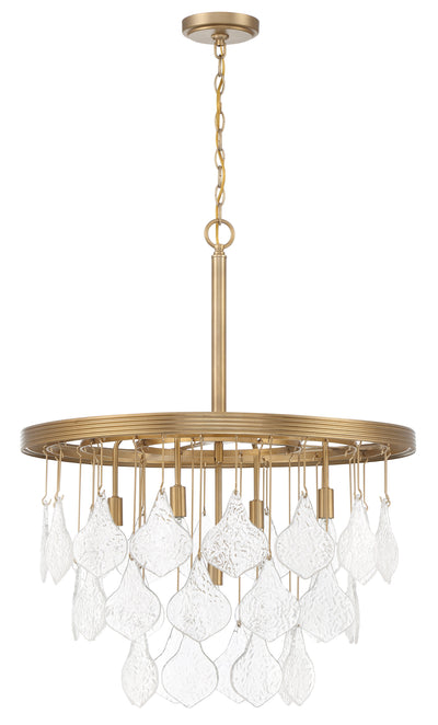 ##Antique Hardware## Vesi 5 Light Pendant in Satin Brass