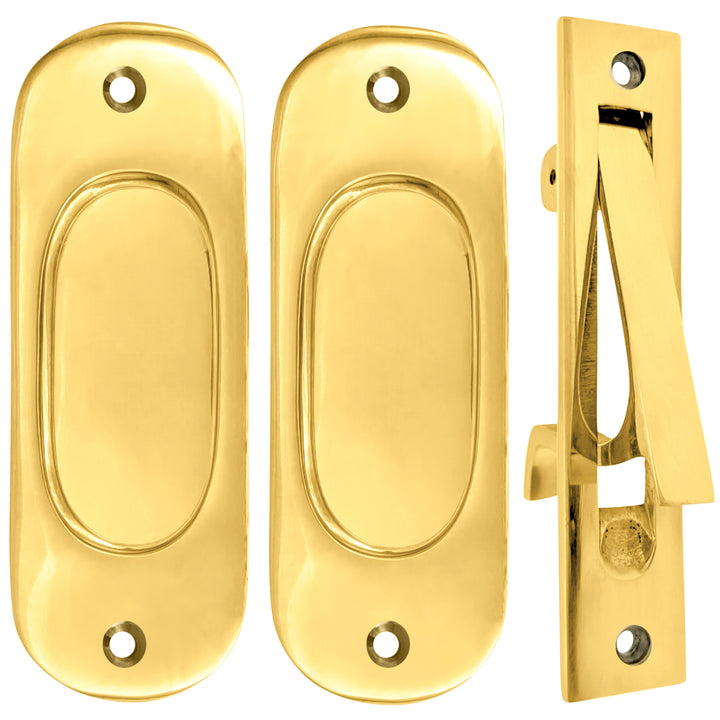 Traditional Oval Pocket Door Set (Several Finishes Available)