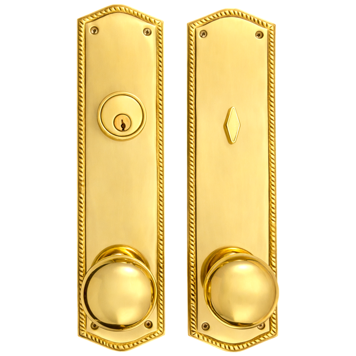 ##Antique Hardware## Georgian Oval Roped Style Single Door Entryway Set (Several Knob & Finish Options Available)