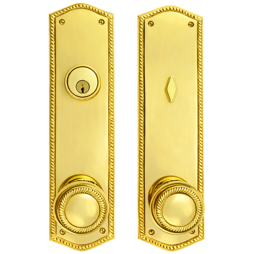 ##Antique Hardware## Georgian Oval Roped Style Single Door Entryway Set (Several Knob & Finish Options Available)