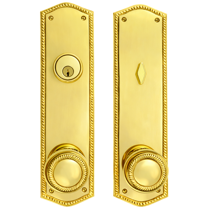 ##Antique Hardware## Georgian Oval Roped Style Single Door Entryway Set (Several Knob & Finish Options Available)